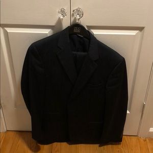 Jos A. Bank Striped Blue Suit